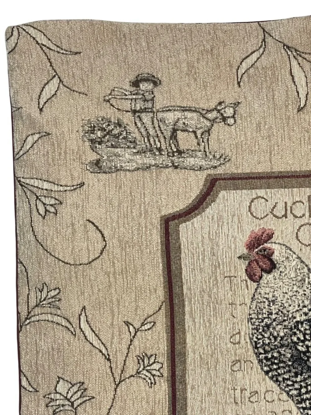 Cuckoo Maran Cockerel French Country Tapestry Wall Hanging Rustic Farmhouse